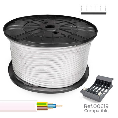 Cabo elétrico vv-k06/1kv 3 g 1,50 mm branco, 200m. (bobine grande)