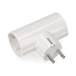 Ficha duplo de baquelite tipo f t/tl 16a 250v branco (embalado)
