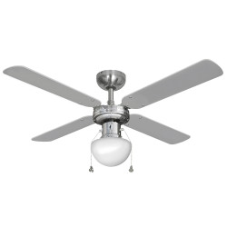 Ventoinha de teto modelo caribe. cor cromado. potência: 50w pás: ø102cm edm