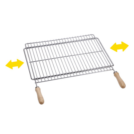 Grelha extensível para churrasqueira 50x40cm em aço zincado