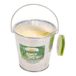 *ult.unidades* vela anti-mosquito citronela com recipiente metálico 160g ø10cm