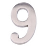 Numero 9 niquel mate 10cm fixação invisivel