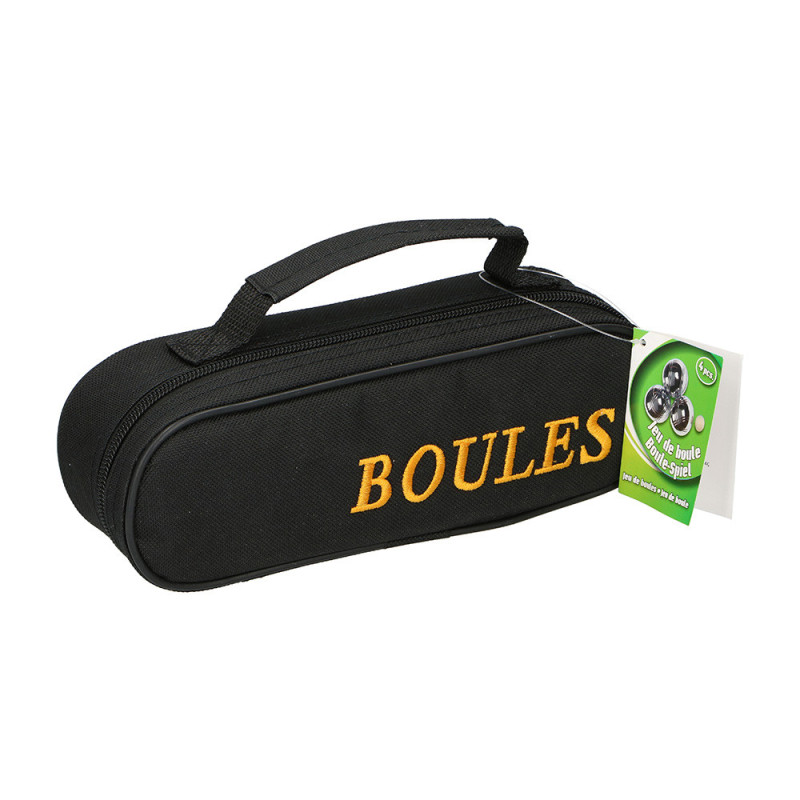 Kit de 3 bolas bocha metalicas com bolsa de transporte