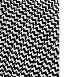 Carretel de cabo cordão tubular h03vv-f 2 x 0,75 mm listrado branco/preto, 25 m euro/m
