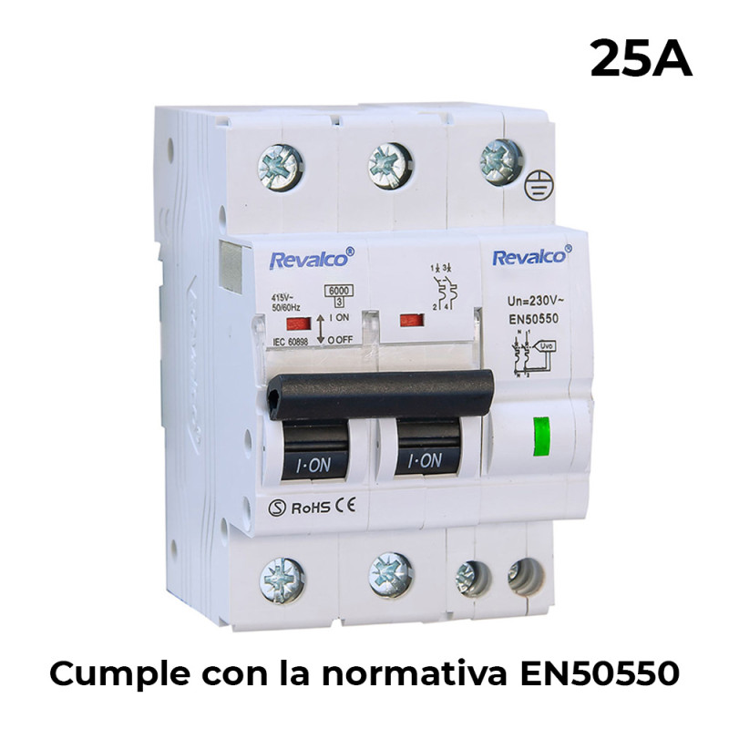 Iga 2p 25a c 10ka - proteção sobretensão permanente cumpre a normativa en-50550