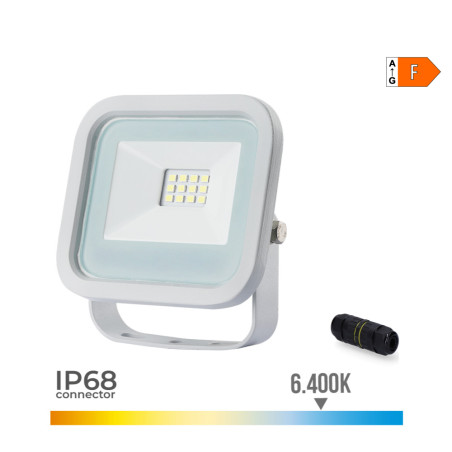 Projetor led 10w 800lm 6400k luz fria 9,2x2,7x8,1cm cor branco edm