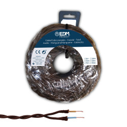Carretel de cabo paralelo têxtil trançado h05v-k 2 x 1,00 mm castanho, 5 m