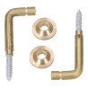 2 ganchos torneados latão 30 mm. recolha de cortinas