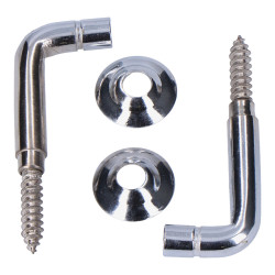 2 ganchos torneados latão níquelado 25 mm. recolha de cortinas