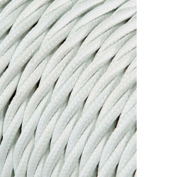 Carretel de cabo têxtil trançado h03vv-f 2 x 0,75 mm branco, 25 m