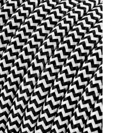 Carretel de cabo cordão tubular h03vv-f 2 x 0,75 mm listrado branco/preto, 5 m euro/m