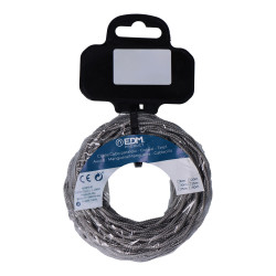 Carretel de cabo têxtil trançado h03vv-f 2 x 0,75 mm cinzento escuro, 5 m