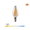 Lâmpada vela com filamento de led vidro vintage e14 4,5w 400lm 2000k luz quente ø3,5x9,8cm edm