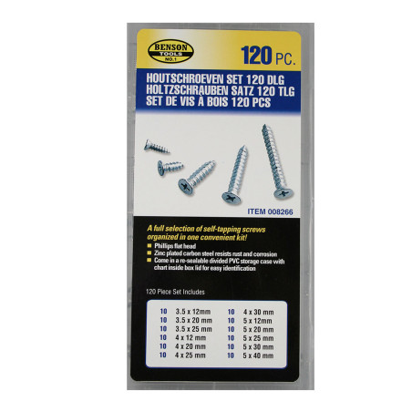 Set de 120 parafusos varios para madeira