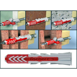 Buchas duopower ø6 x 30 mm + parafuso ø4,5 x 40 mm, caixa com 50 unid