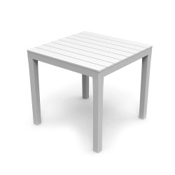 Mesa de jardim quadrada cor: branco 78x78x72cm modelo: bali ipae progarden