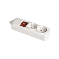 Tomada de superfície bipolar com 2 tomadas com t/tl 10/16a 250v cor branco + interruptor luminoso