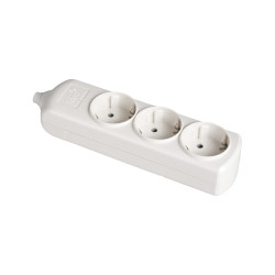 Tomada de superfície bipolar com 3 tomadas t/tl 10/16a 250v cor branco