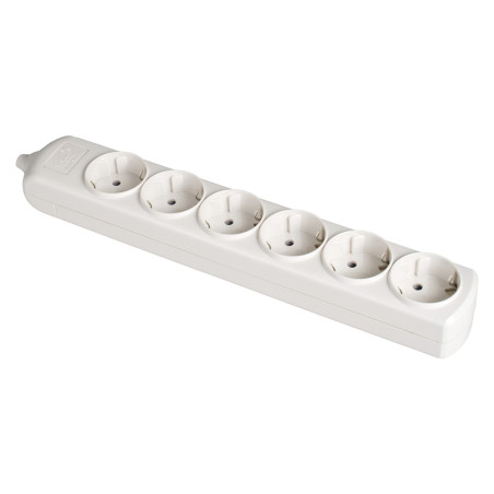 Tomada de superfície bipolar com 6 tomadas t/tl 10/16a 250v cor branco