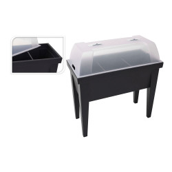 Horta vertical com tampa para efeito estufa, cor preto 80x40x65cm