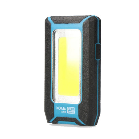 LANTERNA PROFISSIONAL COB LED 8W 500lm. RECARREGÁVEL COM USB. COM GANCHO + ÍMAN FUNÇÃO POWER BANK KOMA TOOLS