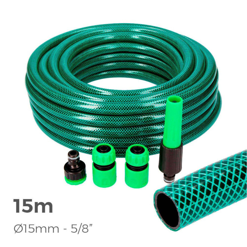 Kit mangueira de jardim 15 m (5/8" 15 mm)