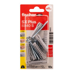 Bucha sx plus sk nv ø8 x 40 mm + parafusos ø5 x 55 mm, blister 10 unid