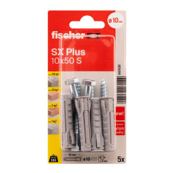 Bucha sx plus sk nv ø10 x 50 mm + parafusos ø7 x 65 mm, blister 5 unid