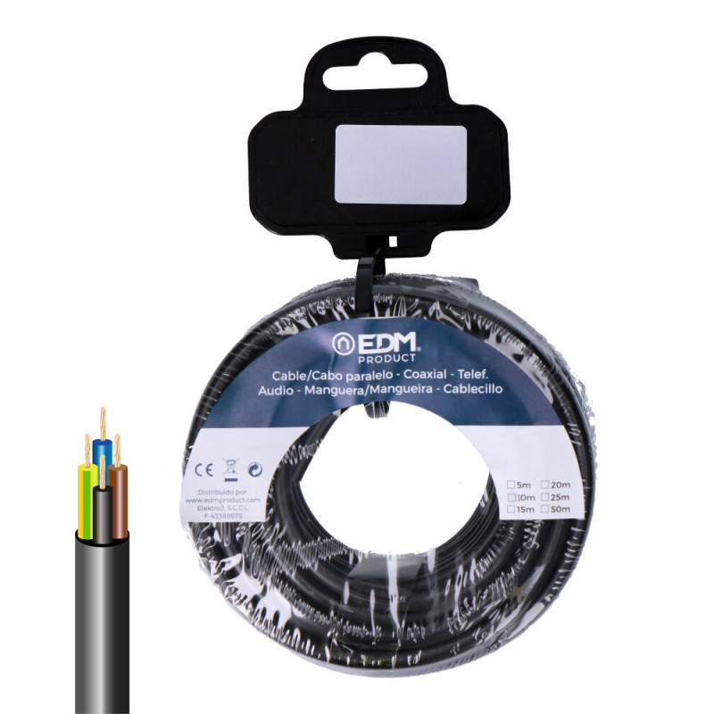 Rolo de cabo elétrico vv-k06/1kv 4 g 1,50 mm preto, 15m