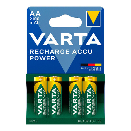 Pilha varta recarregável accu power aa - hr6 2100ma (blíster 4 unid.) ø14,5x50,5mm