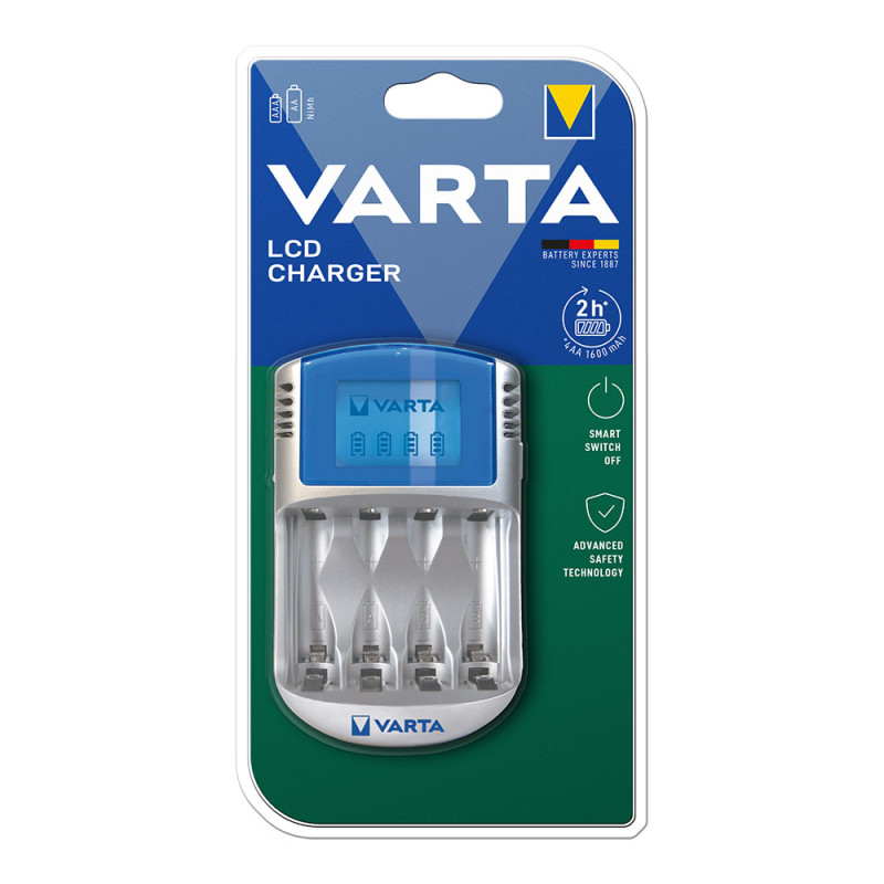 Carregador varta sem pilhas lcd 220v, 12v e usb