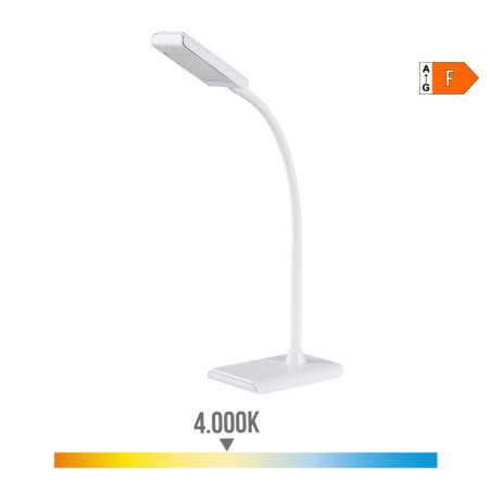 Candeeiro de mesa led 7w 400lm 4000k cor branco 13x9x33cm edm
