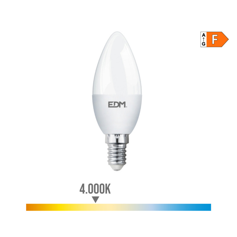 Lâmpada vela led e14 7w 600lm 4000k luz do dia ø3,5x10,7cm edm