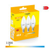 Kit 3 lâmpadas vela led e14 5w 400lm 3200k luz quente ø3.6x10cm edm