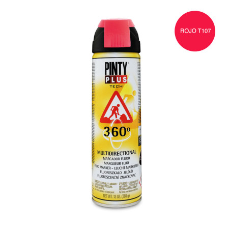 Tinta spray tech 650 cc 360° marcador vermelho t107