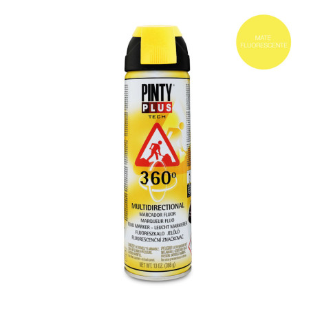 Tinta spray tech 650 cc marcador 360° amarelo t146