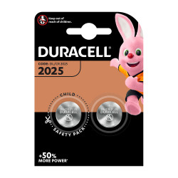 Micro pilha lítio botão duracell cr2025 3v (blíster 2 unid.) ø20x2,5mm