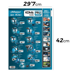 Cartaz promocional temático com pvp ferramentas koma tools 29,7x42cm