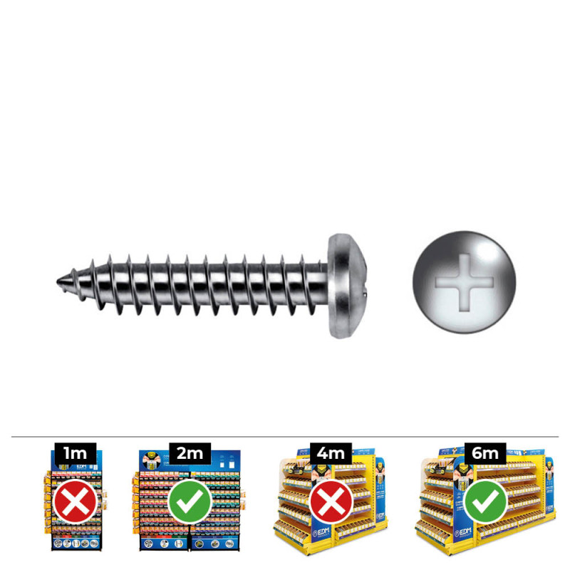 Caixa 250 unid. parafuso chapa cabeça de queijo philips din/ref 7981 3,5x32mm zincado celo