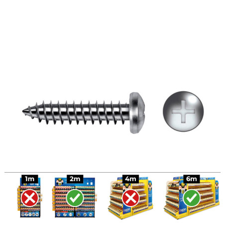 Caixa 250 unid. parafuso chapa cabeça de queijo philips din/ref 7981 3,5x32mm zincado celo