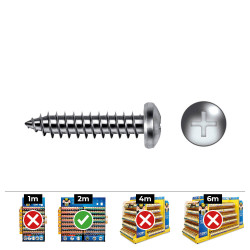 Caixa 200 unid. parafuso chapa cabeça de queijo philips din/ref 7981 4,8x38mm zincado celo