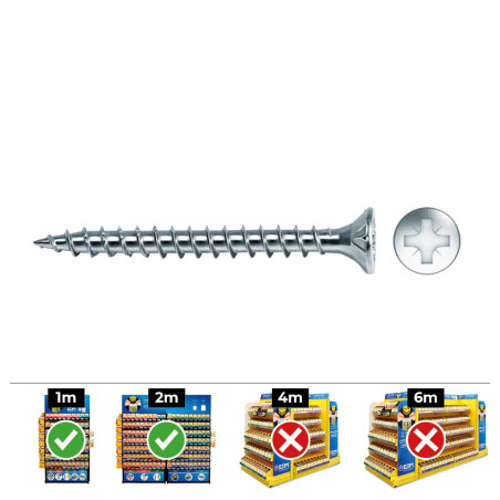 Caixa 200 unid. parafuso de madeira escareado pozi din/ref vlox ø3,5x40mm zincado+lubr. celo