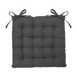 Almofada para cadeira estilo bolacha cor cinzento escuro 38x38cm