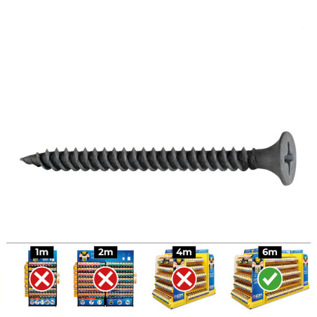 Caixa 500 unid. parafuso de gesso placa-metal ssf ø3,9x45mm fosfatado