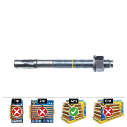 Caixa 40 unid. fixação homologado ce bap ø10x92mm/17 zincado celo