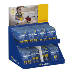 Expositor de cartão de mesa com vários blísters aaa-aa-c-d-9v varta 43x36x29cm