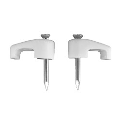 Grampos brancos para cabo plano 2x0,5mm n°3 (caixa 100 unid.)