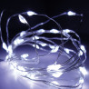 Grinalda a pilhas 40 leds branco frio cabo prateado 195cm