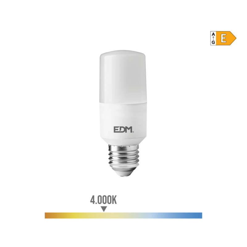 Lâmpada tubular led e27 10w 1100lm 4000k luz do dia ø4x10,7cm edm