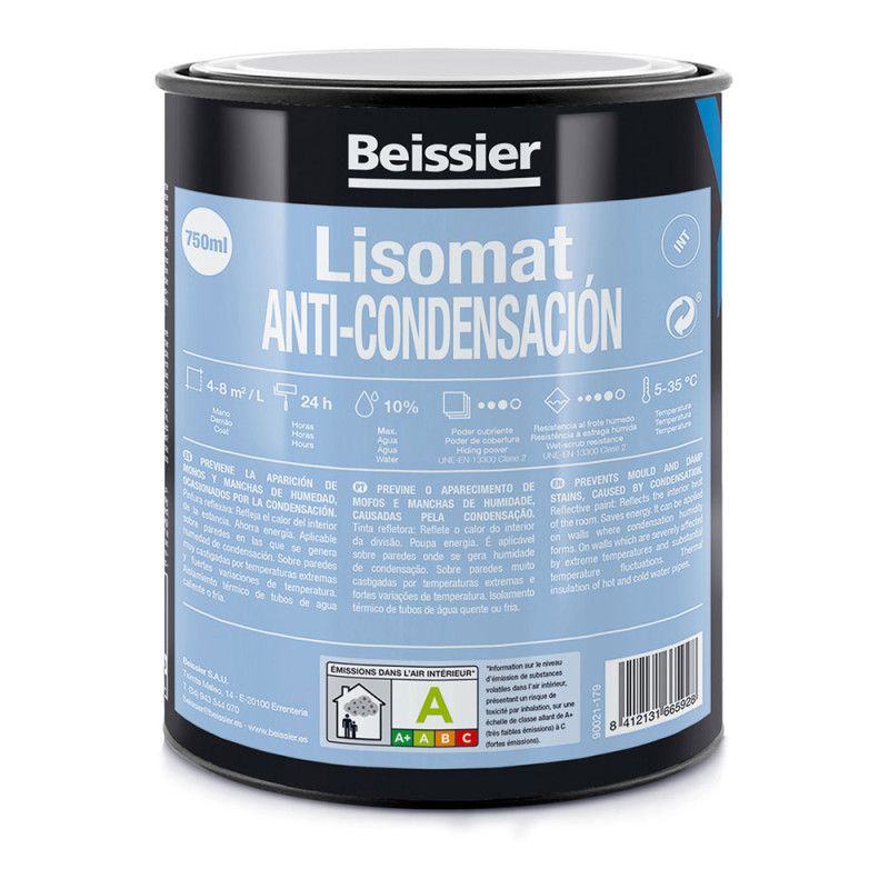Tinta acrílica isolante anti-condensação lisomat, branco fosco, 750 ml